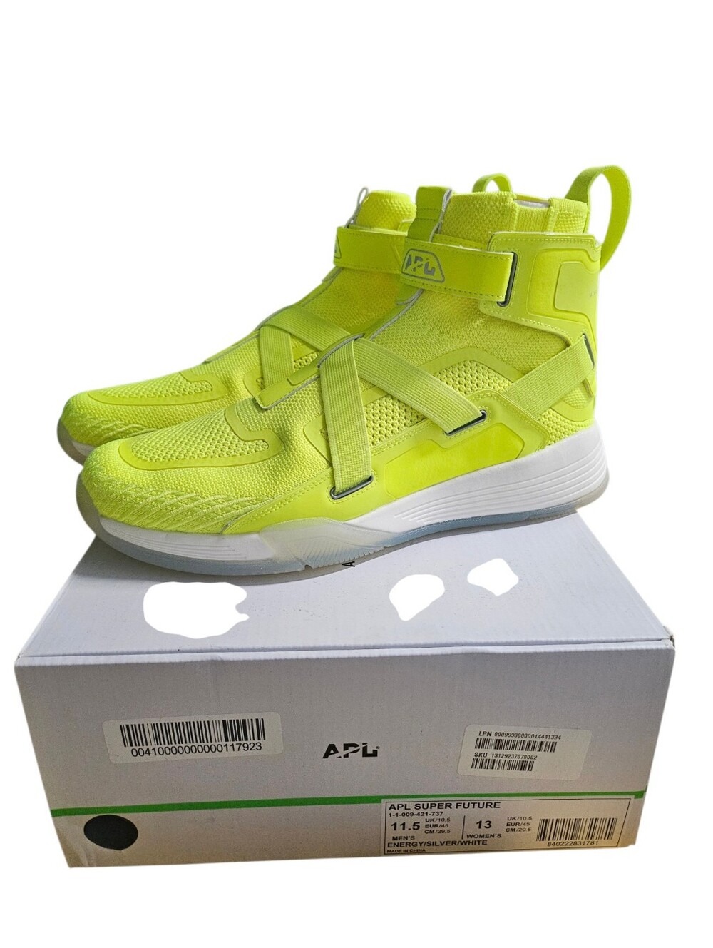 NIB APL Super Future Basketball Shoes Neon Yellow Men 11.5 Women 13